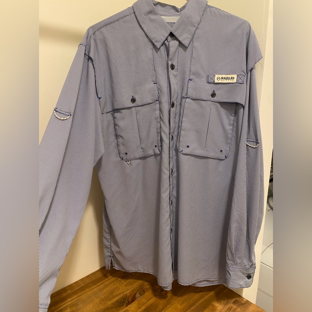 Magellan Outdoors Checkered Blue Shirt